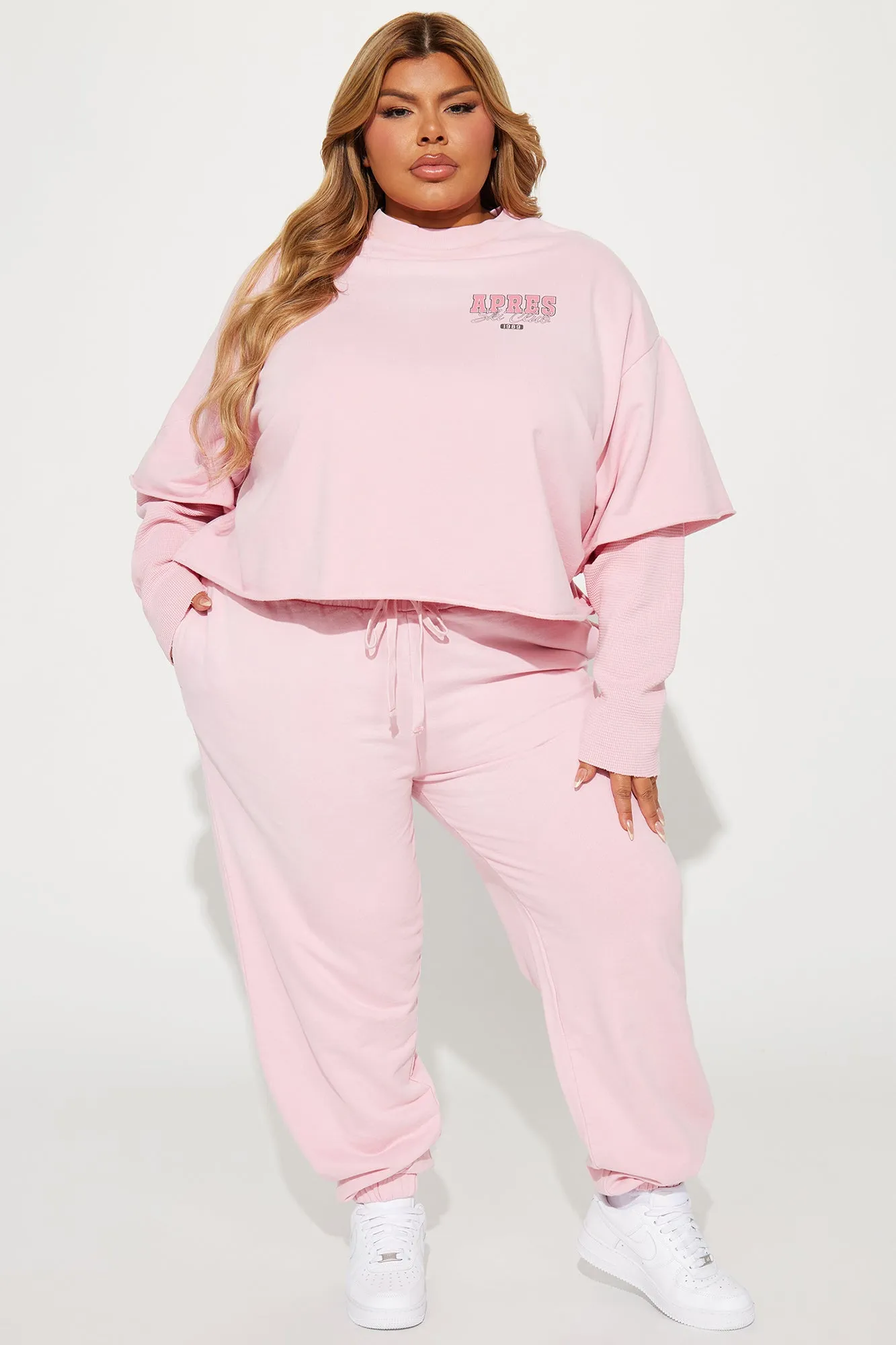 Apres Vibes Jogger Set - Pink