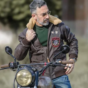 DENALI FLIGHT LEATHER JACKET - BROWN
