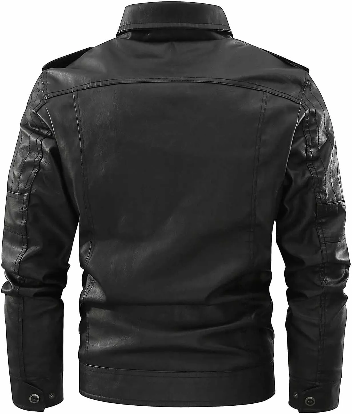 Dgoopd Men Leather Jacket Stand Collar Moto Jacket Vintage Motorcycle Jacket Zip up Faux Leather Jacket Casual Biker Jacket