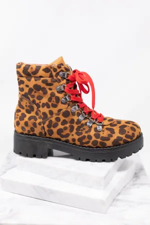 Feeling Fearless Brown Leopard Combat Boots