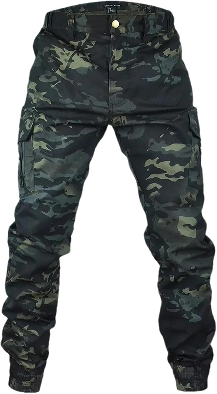 Man Tactical Camouflage Joggers Ripstop Cargo Pants Working Clothing Hiking Trousers Men's Streetwear