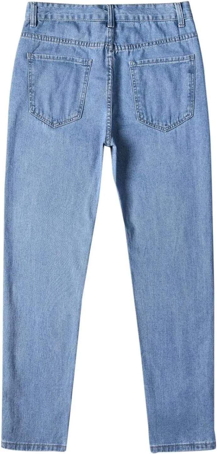 Mens Baggy Jeans Casual Wide Leg Jeans Loose Fit for Hip Hop Streetwear Straight Leg Denim Pants with Relaxed Fit