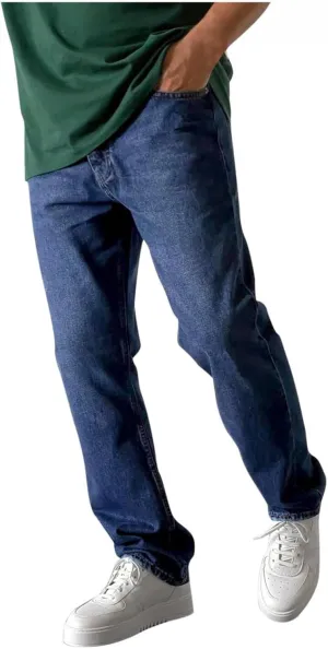 Mens Baggy Jeans Casual Wide Leg Jeans Loose Fit for Hip Hop Streetwear Straight Leg Denim Pants with Relaxed Fit