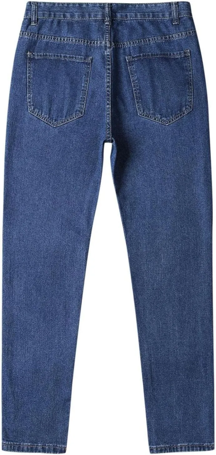 Mens Baggy Jeans Casual Wide Leg Jeans Loose Fit for Hip Hop Streetwear Straight Leg Denim Pants with Relaxed Fit