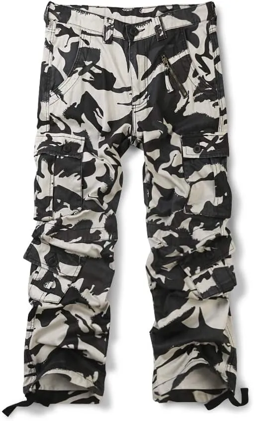 Men's Hiking Cargo Work Pants with 8 Pockets for Casual Army Combat Tactical
