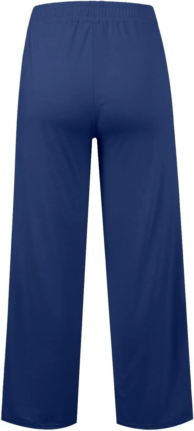 Wide Leg Sweatpants Women Baggy Casual Drawstring Waist Athletic Pants Trendy Workout Lounge Pants with Pockets
